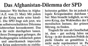Read more about the article Das Afghanistan-Dilemma der SPD