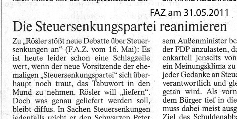 Read more about the article Die Steuersenkungspartei reanimieren